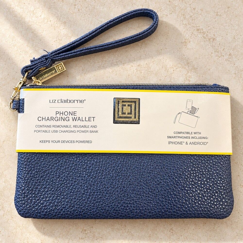 Liz Claiborne Phone Charging Wallet - Navy